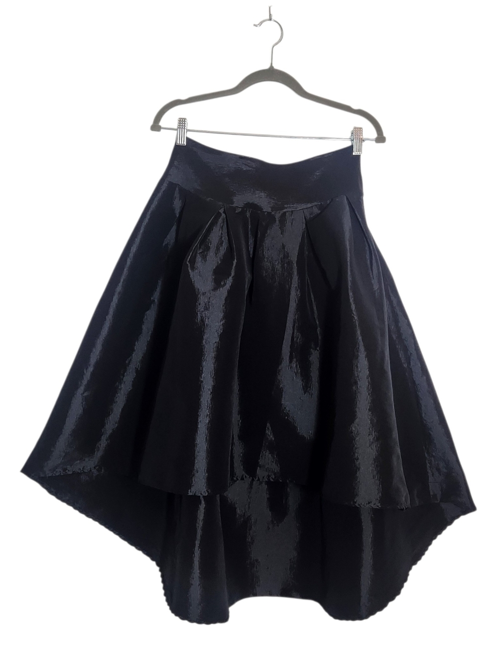 Touch Me Black Satin High Low Cocktail Skirt Size 1X